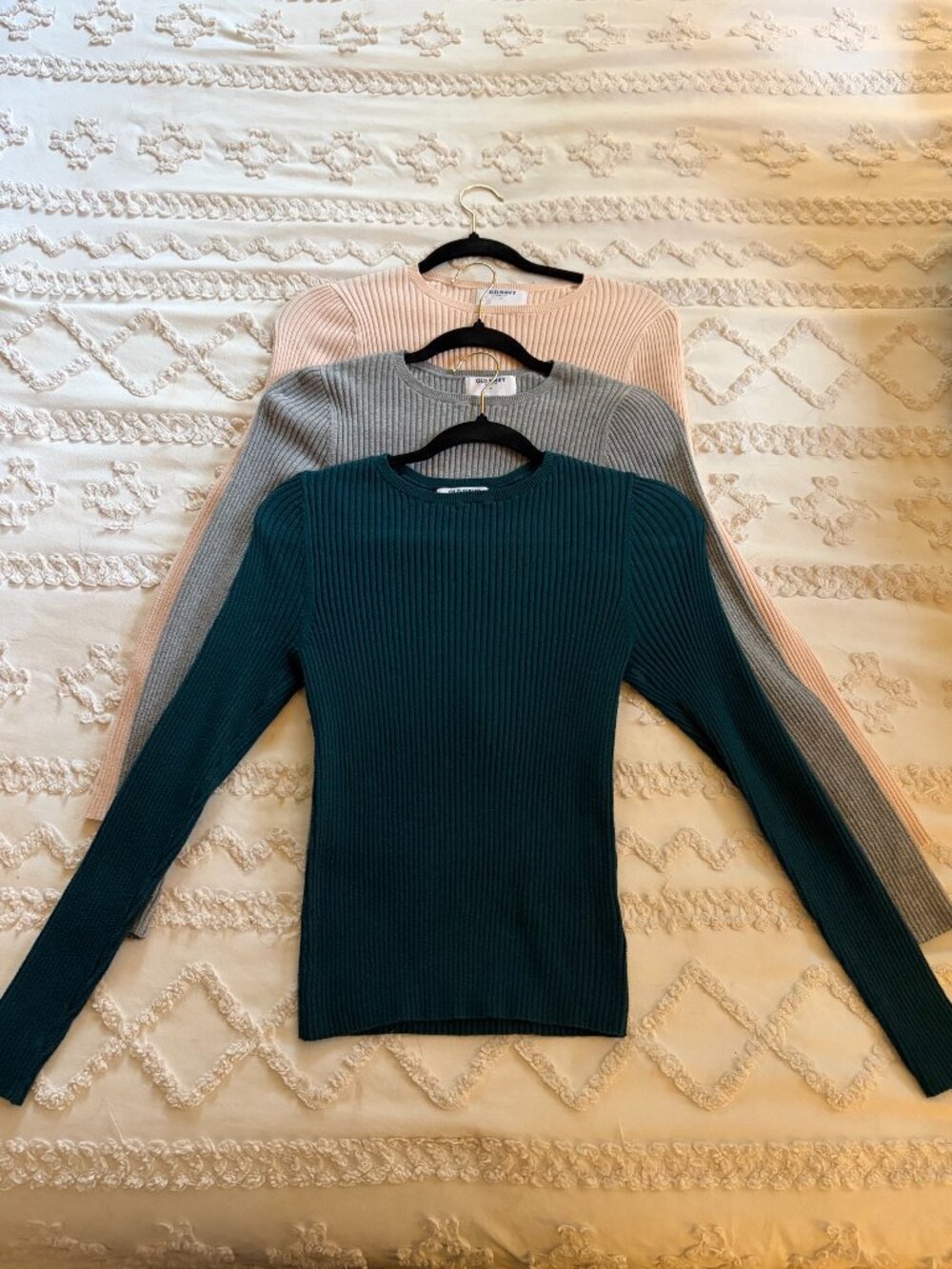 Old Navy SoSoft Lite Rib Crew Neck Sweaters 3pc Bundle M